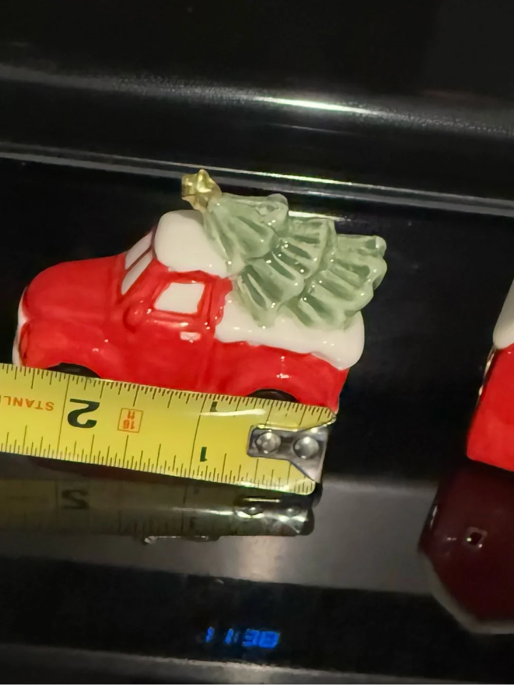 Christmas Red Truck Salt & Barn Pepper Mini Shaker Set Farmhouse Holiday Decor
